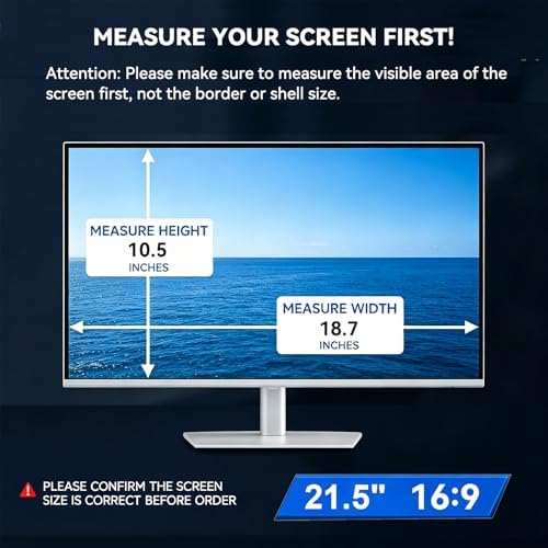 [2-Pack] 21.5 inch Privacy Screen for Monitor 16:9 Aspect Ratio Widescreen, Eye Protection Anti Blue Light Glare Computer Monitor Privacy Filter, 21.5inch Removable Black Blackout Anti Spy Desktop Security Privacy Filter - Image 2