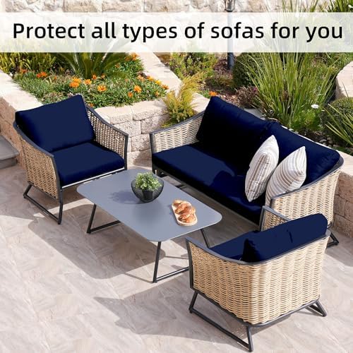 8 Pcs Outdoor Cushion Covers, Patio Sofa Cushion Covers Replacement - Image 5