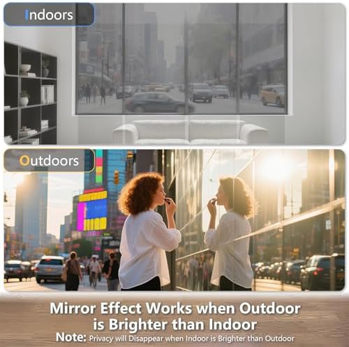 LEMON CLOUD One Way Window Film Window Tint for Home, Silver 23.6″ x 78.7″ - Image 4