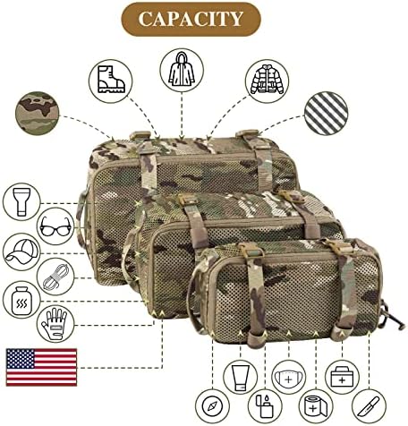 PETAC GEAR 3 PCS Tactical Modular Packing Cubes, Large Capacity Mesh Storage Bag,Outdoor Travel Organize Storage Pouches Bags. - Image 2