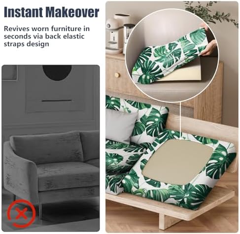 8Pcs Outdoor Cushion Covers, Stretch Patio Furniture Couch Chair Slipcovers - Image 5