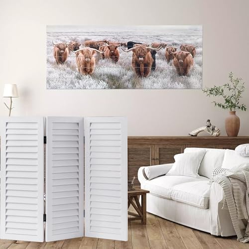 SOFE 2.6ft White Short Room Divider, 3-Panel Folding by SOFE