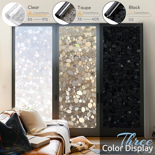 rabbitgoo Total Blackout Window Privacy Film, Black 17.5" x 78.7" - Image 3