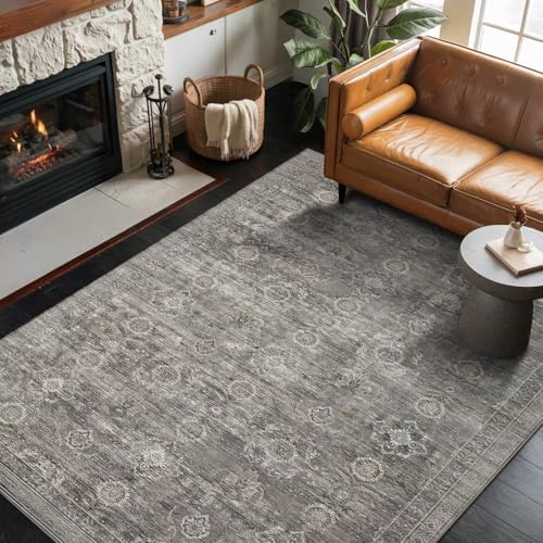 Rugxara 4x6 Area Rug for Living Room Bedroom Washable Rug, Taupe/Grey by Rugxara