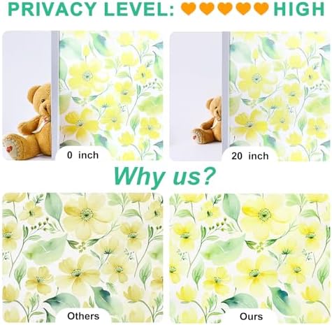 SOMWISE Frosted Window Privacy Film, Decorative Sun Heat Blocking, Anti UV - Image 6