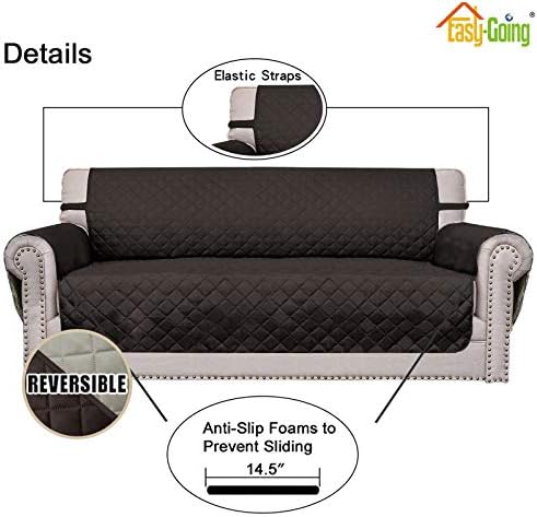 Easy-Going Reversible Couch Cover, 2 Cushion Sofa, Chocolate/Beige - Image 3