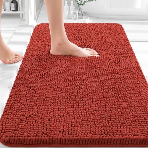 OLANLY Bathroom Rugs 32x20, Extra Soft Absorbent Chenille Bath Rugs by OLANLY