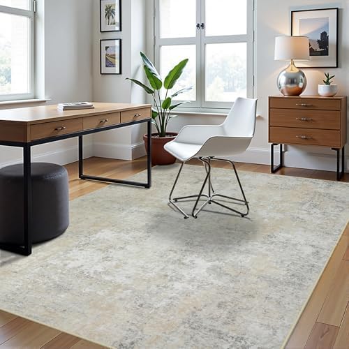 6x9 Area Rugs for Living Room Washable Bedroom Dining Room Beige Grey - Image 3