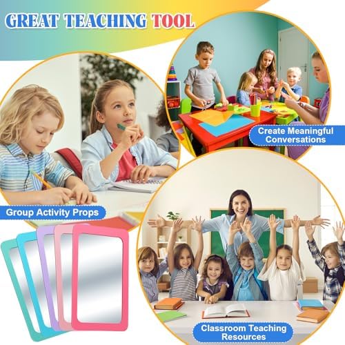 Dandat 10 Pcs 6x4 Shatter Proof Unbreakable Kids Mirrors, Pastel Colors - Image 5