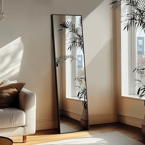 Delma Full Length Mirror with Stand, Black Floor Mirror - Image 6