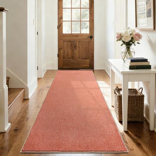 2x6 Orange/White Runner Rug Non-Slip Washable for Hallway Kitchen Bedroom - Image 5