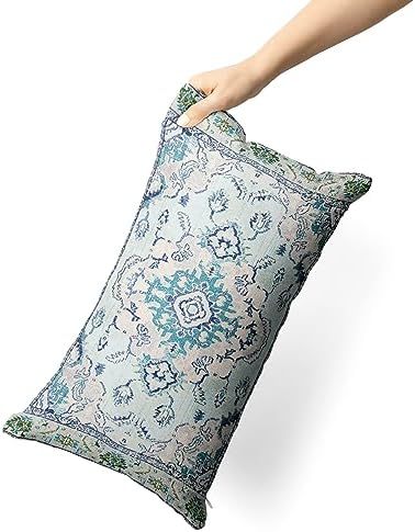 Snycler Boho Throw Pillow Covers 12x20 inch Set of 2 Teal Blue Boho Rug Carpet Double Sided Pattern Cotton Soft Pillow Case Cushion Cover Pillowcase for Couch Sofa Bed Decorative - Image 3