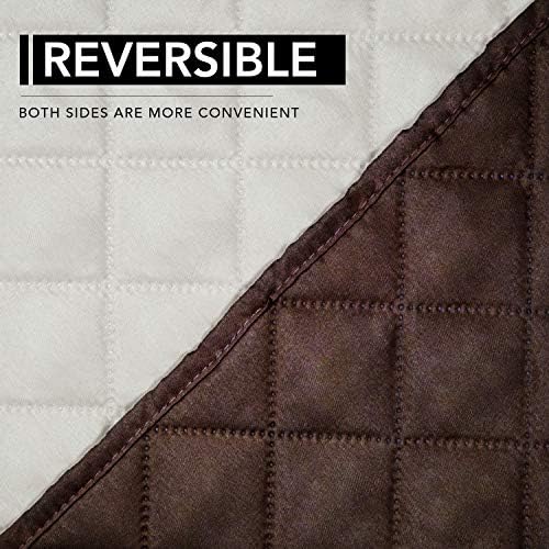 Easy-Going Reversible Couch Cover, Oversized Recliner, Chocolate/Ivory - Image 5