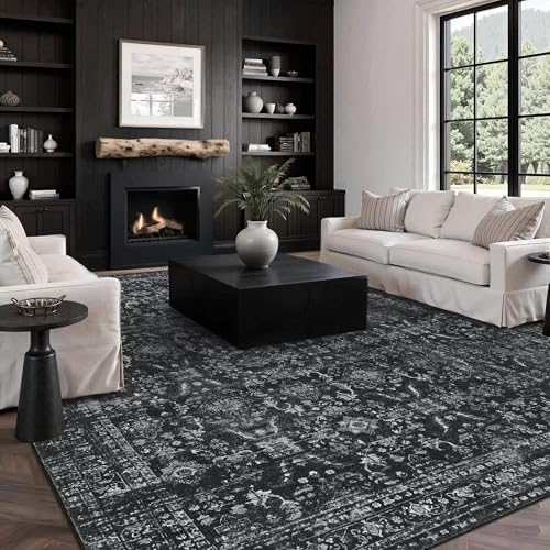 Rugxara Black 8x10 Area Rugs for Living Room Bedroom Large Washable Rug - Image 4