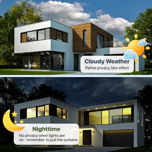 Bloss One Way Privacy Window Film, Privacy Film for Glass Windows One Way Mirror Window Film for House Window Tint Heat Blocking Anti UV Reflective Dichroic Windows Film(17.7" x 118", Silver) - Image 6