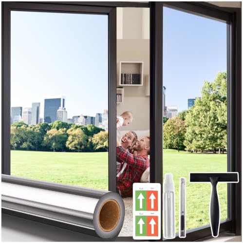 Coavas One Way Privacy Window Film with 3 Tools, Sliver 17.5"x 118.1" by Coavas