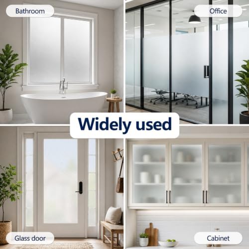 FILMGOO Frosted Window Privacy Film Static Cling Glass Film 35.4" x 6.5' - Image 6