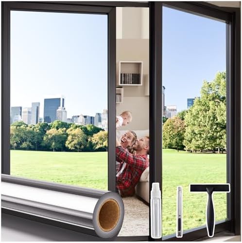 Coavas One Way Privacy Window Film with 3 Tools, Sliver 35.4"x 157.5" by Coavas