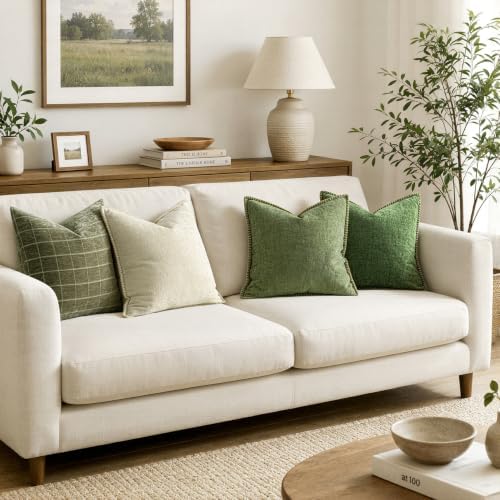 MIULEE Decorative Couch Throw Pillow Covers 20x20 Inch Sage Green 2 Pack - Image 5
