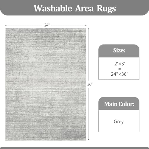 Valenrug 2x3 Rug Non Slip, Small Washable Entryway Rug Indoor Doormat Grey - Image 2