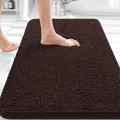 OLANLY Bathroom Rugs 36x24, Extra Soft Absorbent Chenille Bath Rugs by OLANLY