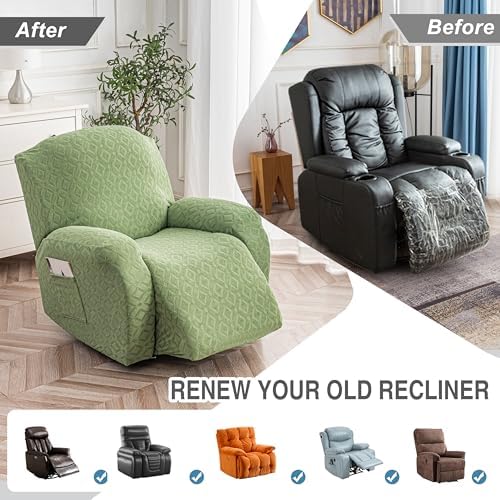 Genina Waterproof Recliner Chair Cover,XL-1 Seat Couch Cover,Matcha Green - Image 5