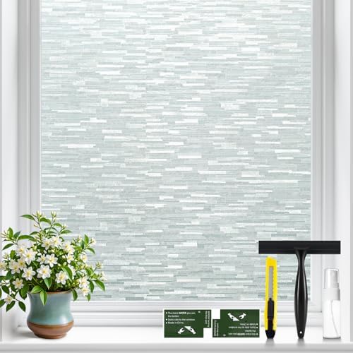 GTJ Frosted Glass Window Film for Privacy, Static Cling, 23.6 x 157.5 in by GTJ