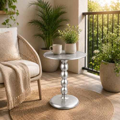 CLEENTABLE Round Farmhouse End Table, 15x21 - Image 3