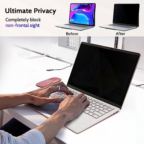 Peslv Magnetic Privacy Screen for Microsoft Surface Laptop Studio 2/1 14.4-Inch, Removable Anti Blue Light Glare Filter, Black Security Private Spy Block Protector - Image 3