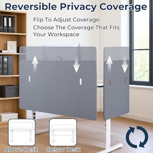 Desk Privacy Panel, Gray Clamp-On Divider for Office & Home - Image 5