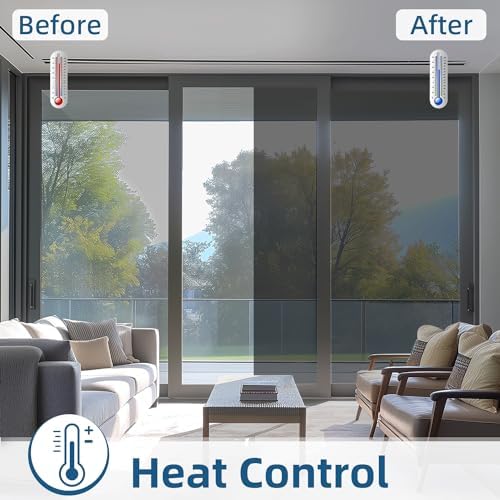 DUOFIRE One Way Privacy Window Film, Reflective Window Film, 23.6" x 157.4" - Image 2