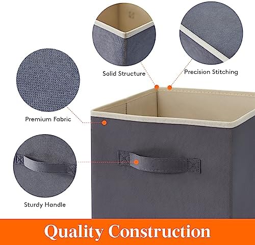 Lifewit Storage Cubes, 11 Inch Organizer Bins, 18L Gray, 12 Packs - Image 3