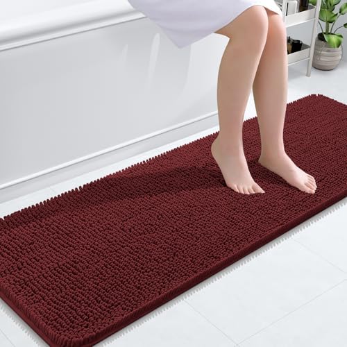OLANLY Bathroom Runner Rugs 59x20, Extra Soft Absorbent Chenille Bath Rugs by OLANLY