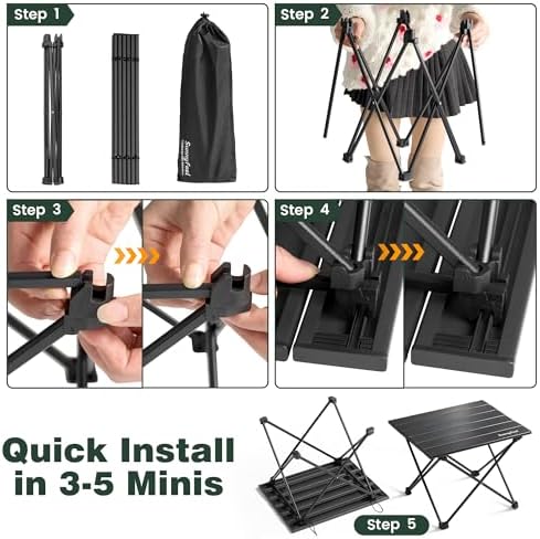 SUNNYFEEL Small Camping Table - Ultralight Portable Folding Table - Image 6