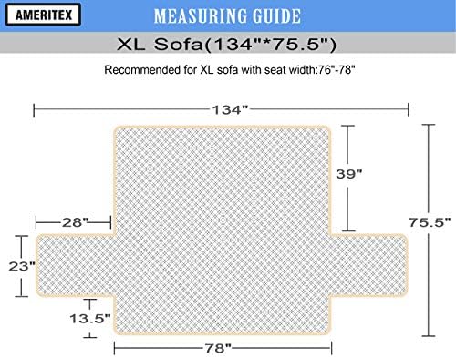 Ameritex Couch Sofa Slipcover 100% Waterproof Nonslip Quilted Furniture Protector Slipcover for Dogs, Children, Pets Sofa Slipcover Machine Washable (Dark Grey, 78") - Image 2