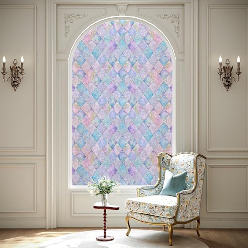 LaCheery 23.6"x78.7" Window Privacy Film Static Cling Stained Glass Window Film Decorative Colorful Privacy Sticker Removable UV Blocking Vinyl Films for Bathroom Glass Windows Doors Cars Home Decals - Image 3