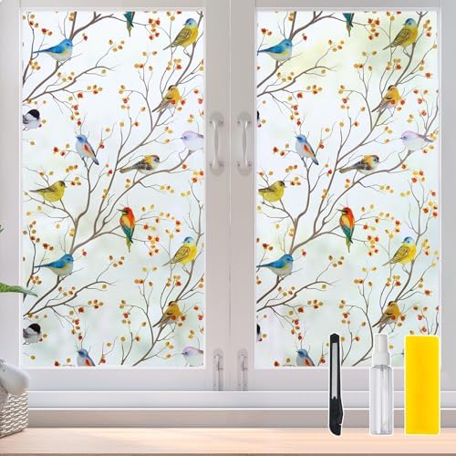 DKTIE Country Rustic Stain Glass Window Film for Glass 17.7" x 78.7" by Dktie