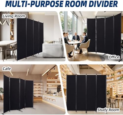 4 Panel Wide Room Divider Wall Screen for Room Separation,88''W x 71''H - Image 7