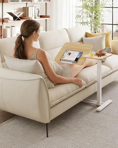 SANODESK 32''Overbed Table Gas Spring Lifting with Wheels&Tilting Desktop - Image 5