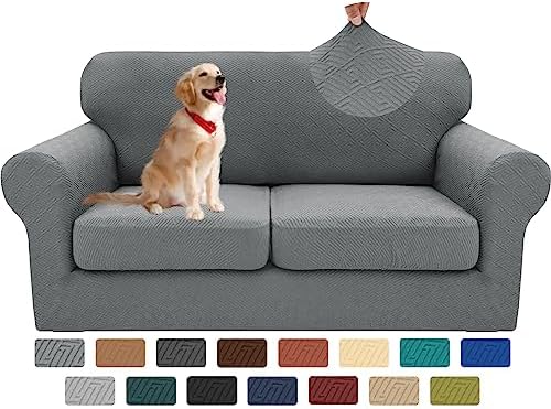 XINEAGE 3-Piece Stretch Loveseat Sofa Cover, Washable Couch Covers for Dog by XINEAGE