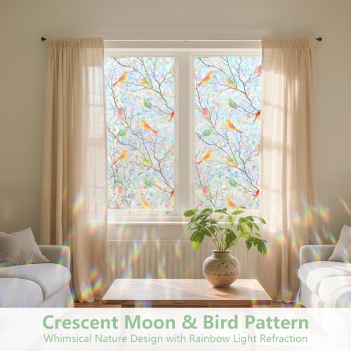 Kromapolis Window Privacy Film, Stained Glass Rainbow Bird, 29.5″ x 157.4″ - Image 2