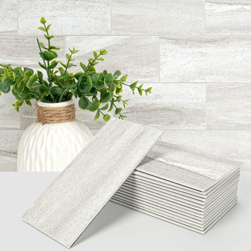 Art3d 102-Pack Peel and Stick Backsplash on Subway Tile, Biege Marble by Art3d