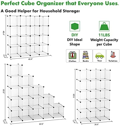 C&AHOME 16 Cube Storage Organizer Cube Shelves Units Storage Cubes, White - Image 3