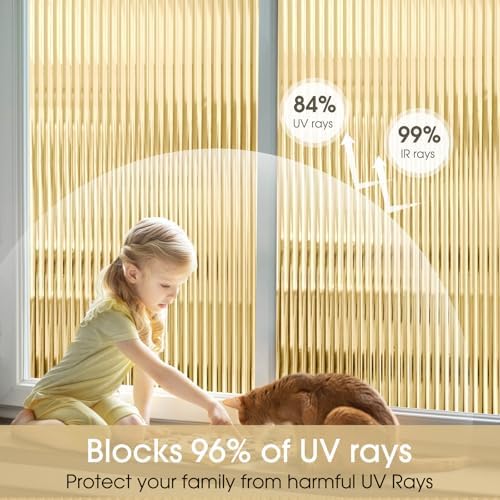Coavas Reeded Glass Window Privacy Film, 3D Fluted Adhesive, 23.6"x78.7" - Image 6