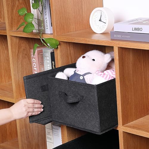 Collapsible Storage Bins, Foldable Organizers and Storage Baskets Cube Storage Bin for Bedroom Living Room, Black, 15.4x11.4x7.9inch, 4 Pack - Image 5