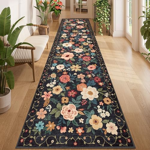 DUKINO 3x12 Washable Runner Rug, Long Hallway Runner Rug Non Slip, Black by DUKINO