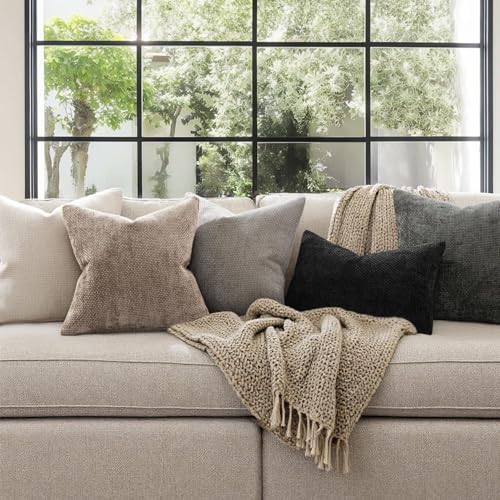 MIULEE Decorative Couch Throw Pillow Covers 20x20 Inch Light Khaki 2 Pack - Image 3