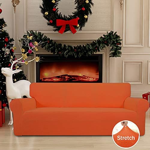 Easy-Going Stretch Oversized Sofa Couch Slipcover Washable Orange - Image 2