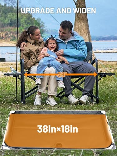 TIMBER RIDGE 600lbs Double Camping Chair Portable Loveseat Director Chairs - Image 4