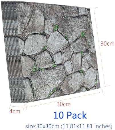 3D Panels Peel and Stick,Simulated Stone Wall,PVC Waterproof Self Adhesive Decorative for Interior Wall Decor,Living Room,TV Background,Study Room 10 Pcs 11.81x11.81 Inches. - Image 4